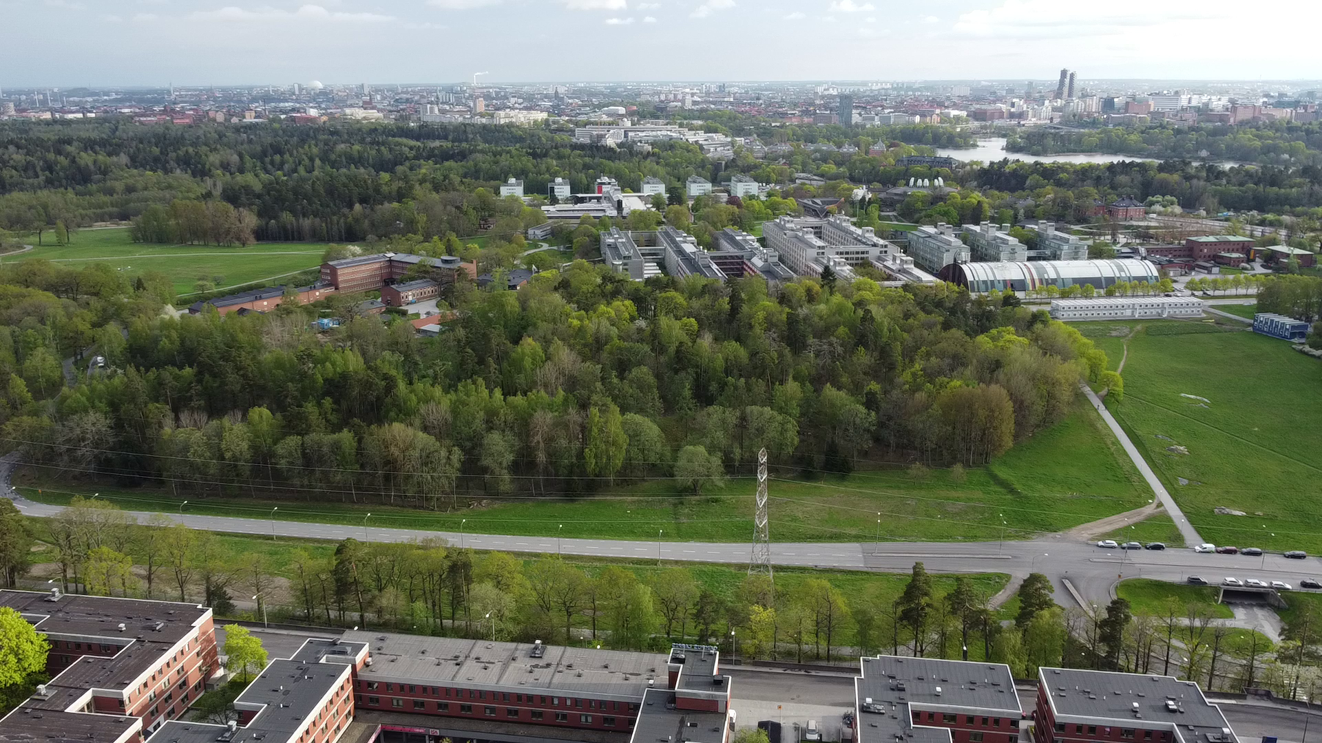 Aerial view of Stockholm student campus